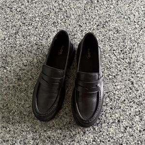 Aldo Black Leather Loafers